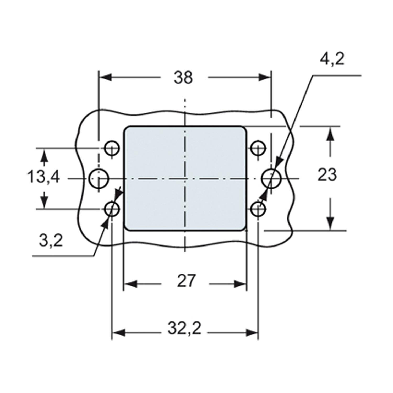 Anbaugehäuse, gewinkelt, Größe 32.13, Kunststoff, 1 Bügel - 10 Stück