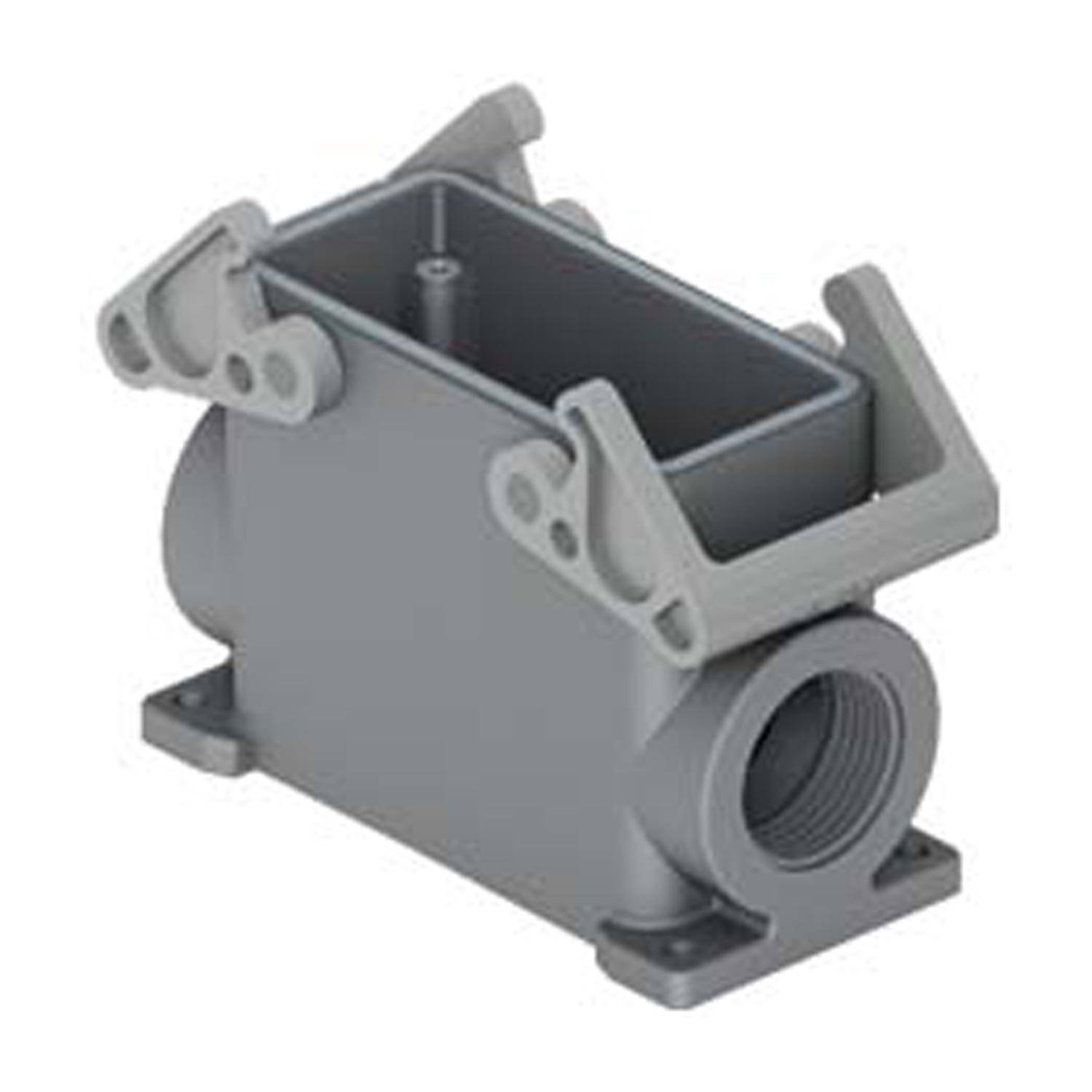 Sockelgehäuse, hoch, Größe 77.27, T-Type W Kunststoff, 2 Bügel, 1xM40 seitlich - 5 Stück