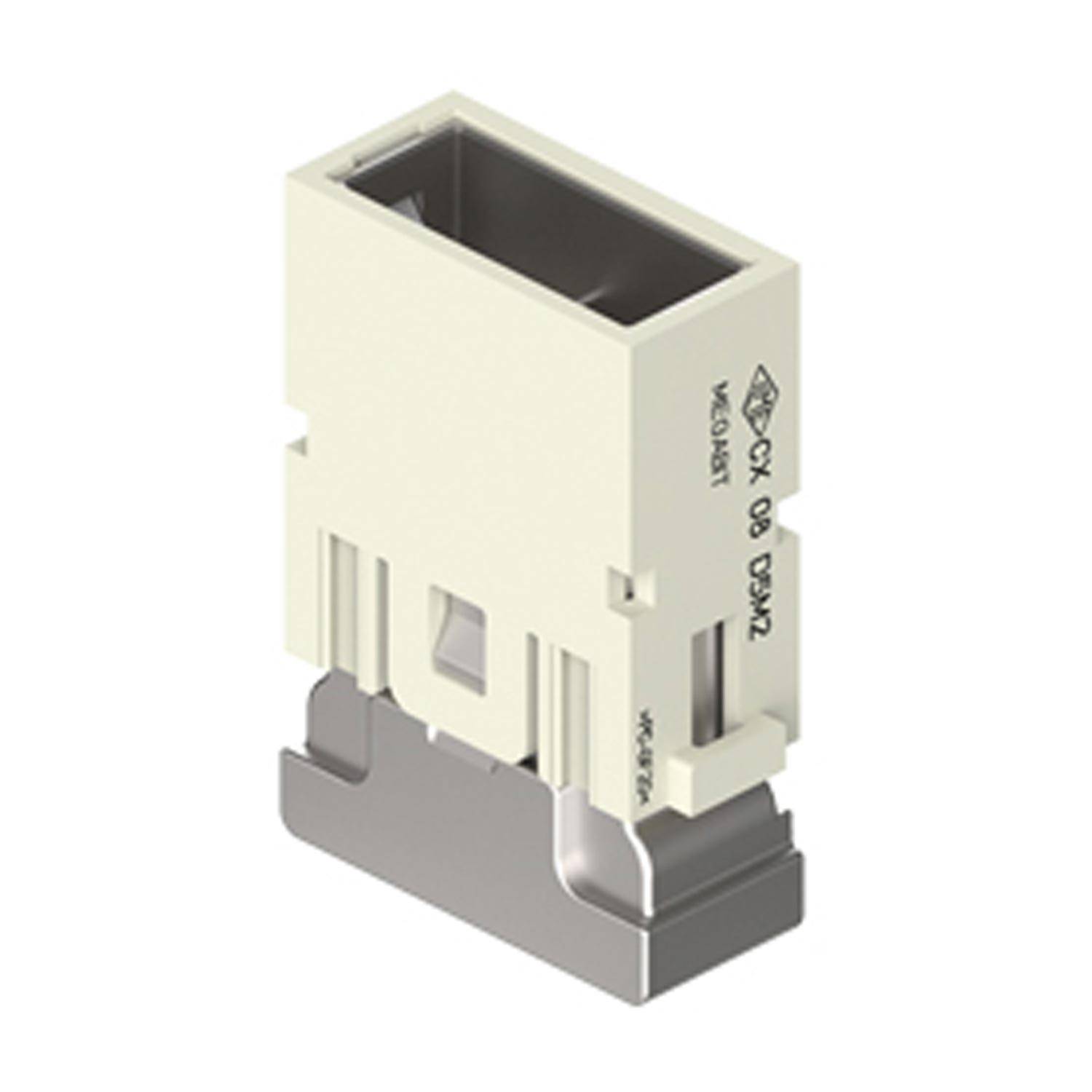 RX 08 D5M2 I.L.M.E. Stifteinsatz, MIXO HNM, 1ME, 8P+GND, Crimpanschluss, 10A, 50V, Megabit, doppelte Kabeleinführung -