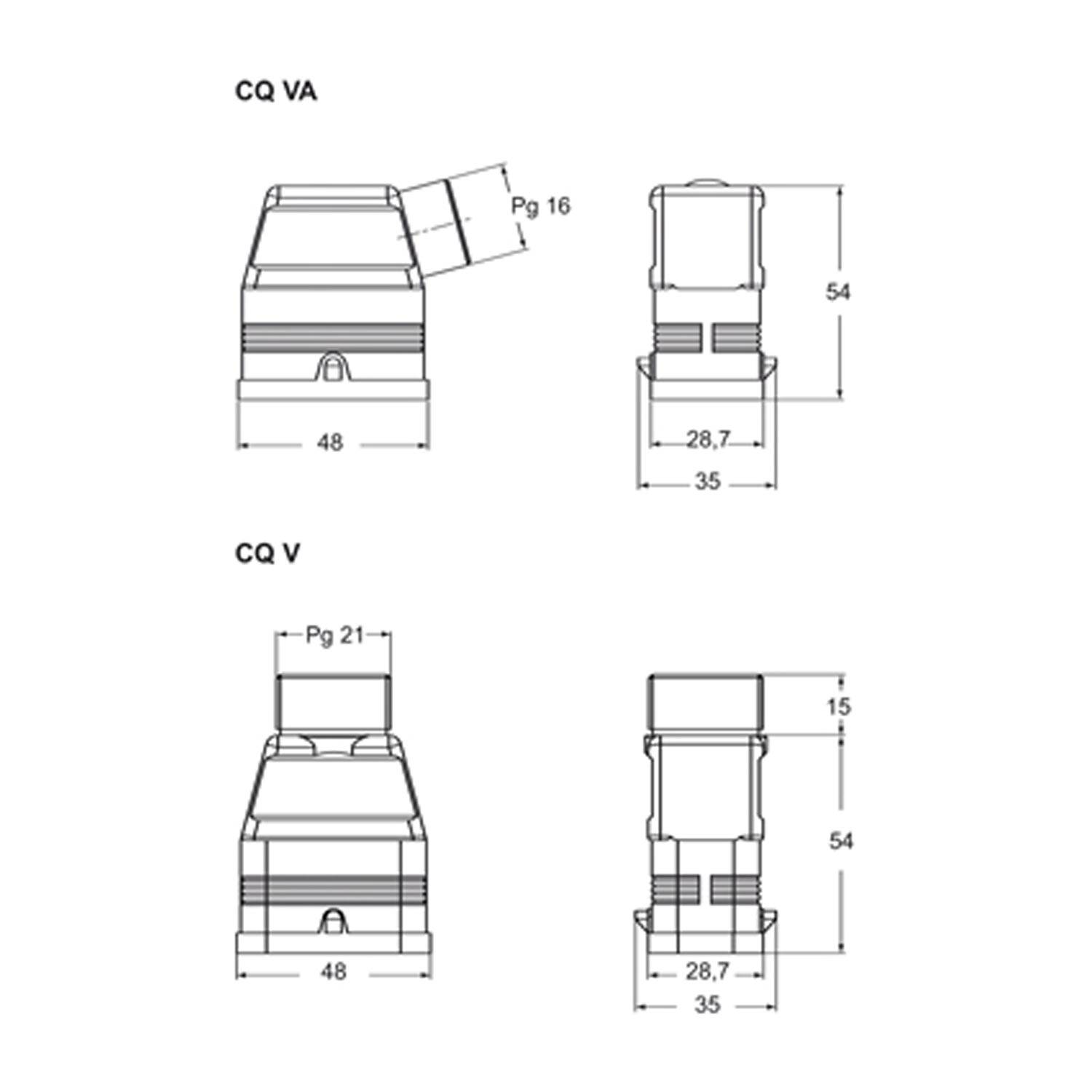 Tüllengehäuse, Größe 32.13, Kunststoff, 2 Bolzen, 1xPG16 gerade außen - 10 Stück