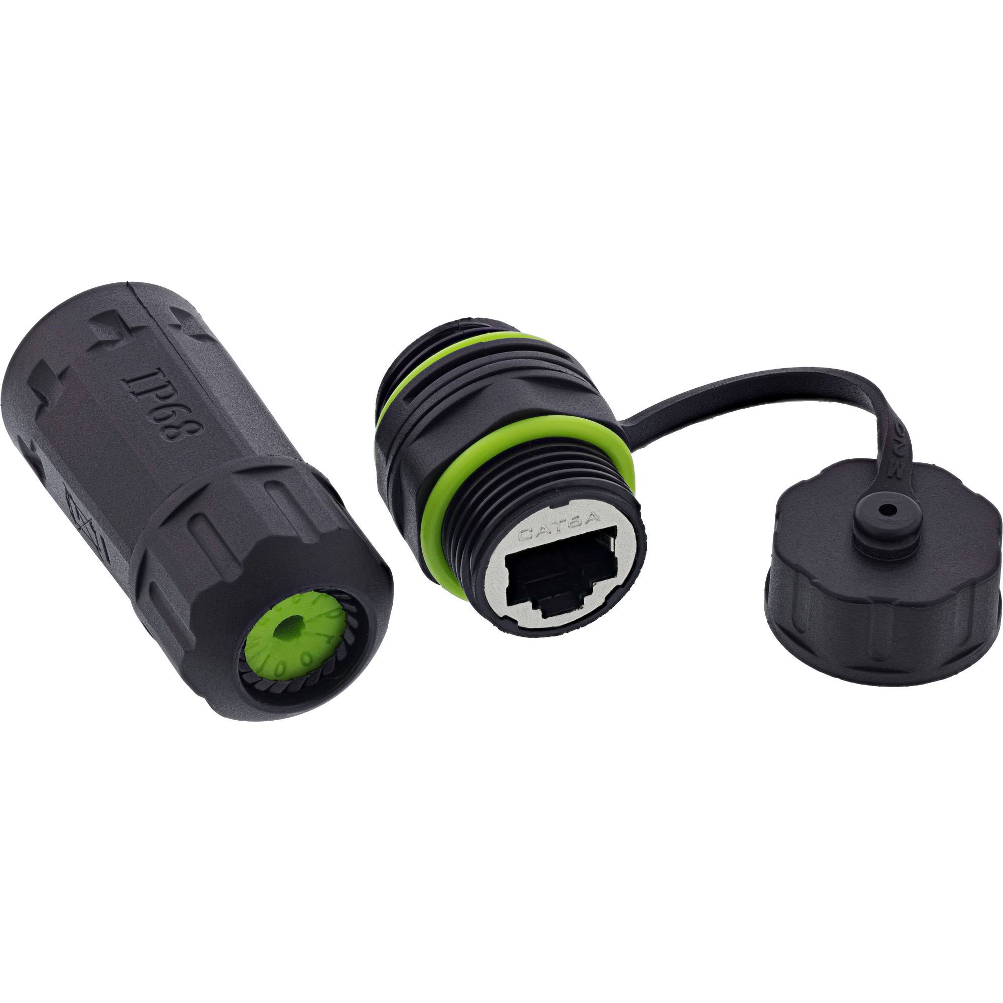 InLine Patchkabelkupplung - kurz - Cat.6A - IP68 - 2x RJ45 Buchse - geschirmt100