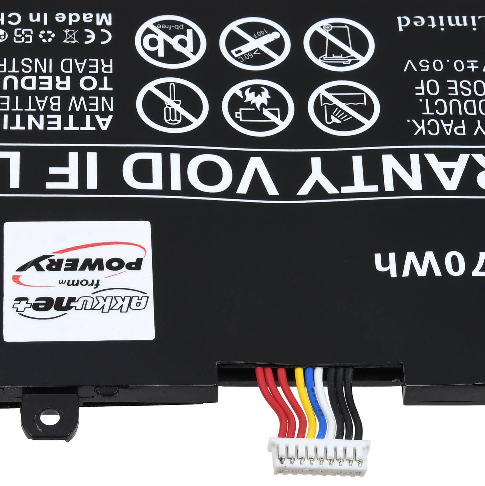 Powery Akku für Dell XPS13D-4501 Laptop, 7,4V, Li-Polymer