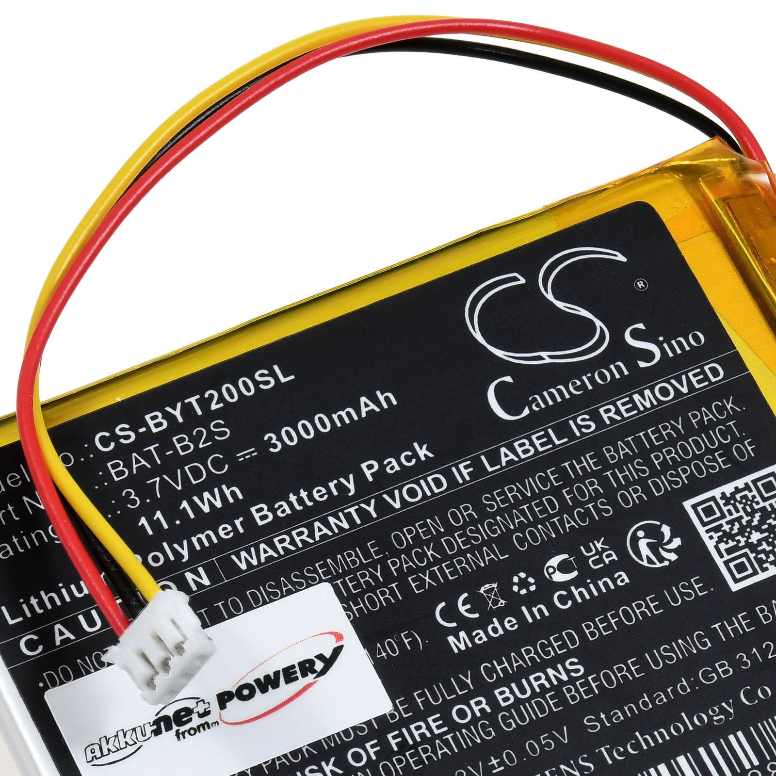 Ein Lithium-Ionen-Akku mit einer Kapazität von 3000mAh, mit dem Label „Cameron Sino