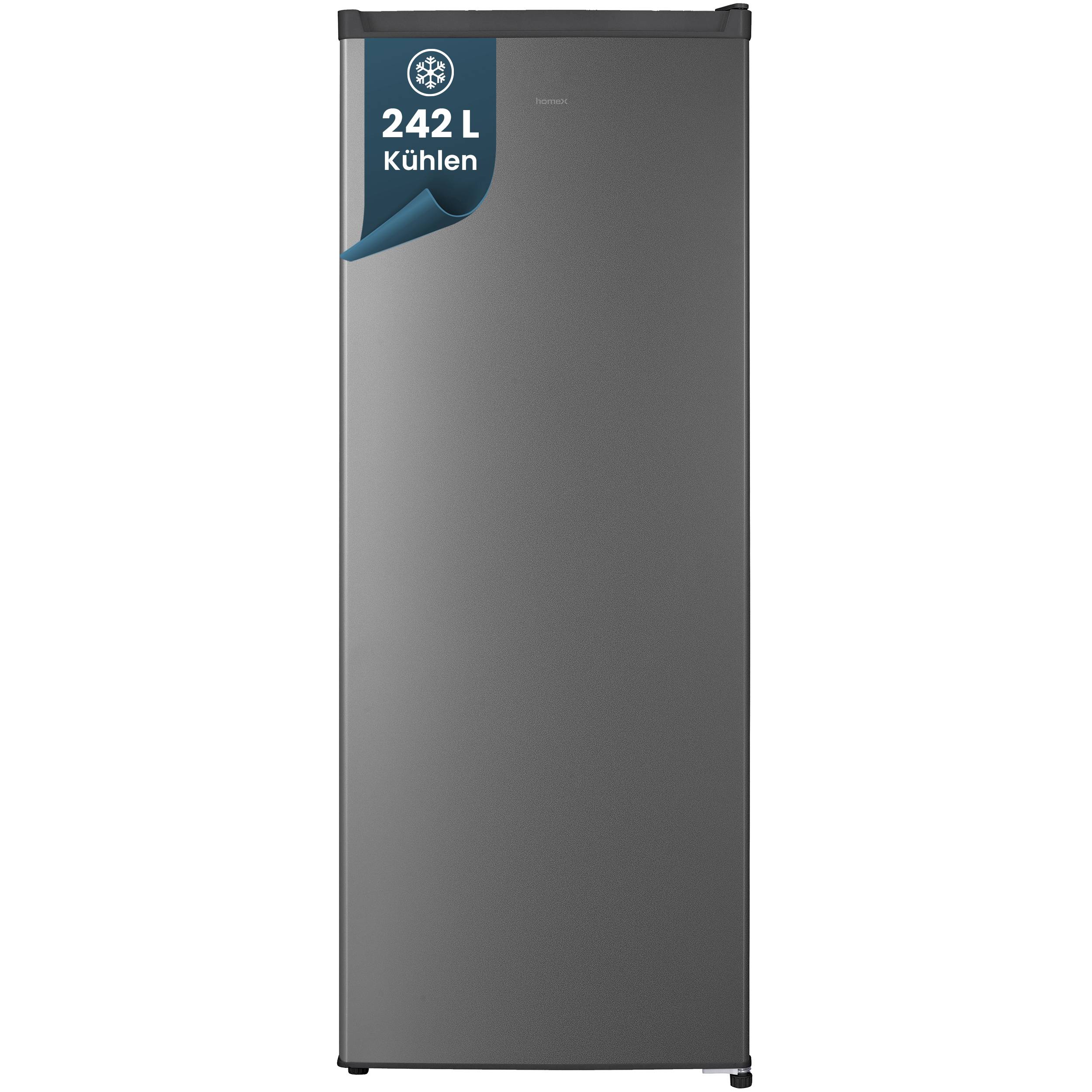 Samsung Kühlschrank, 242 L, silberfarben, Einzeltür, aufrechte Ansicht.
