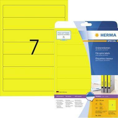 HERMA Ordneretikett 5091 kurz/schmal sk gelb 140 St./Pack.