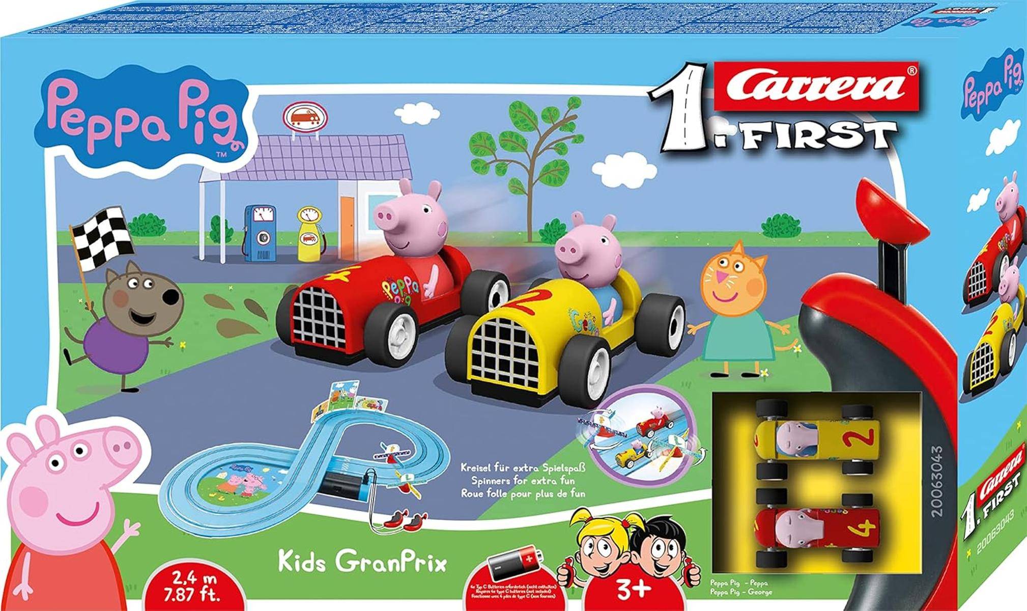 Carrera Peppa Pig Kids GranPrix Rennbahn für Kinder ab 3 Jahren