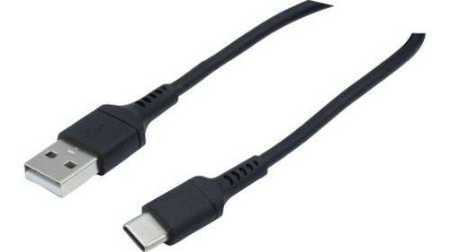 Exertis Connect USB 2.0 Kabel, bis 60 Watt, USB St. A / USB St. C, GRS, schwarz, 1,0 m