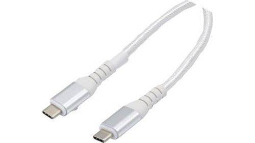 Exertis Connect USB 3.2 Gen. 2 Kabel, bis 100 Watt, USB St. C / USB St. C, GRS, weiß, 1,0 m