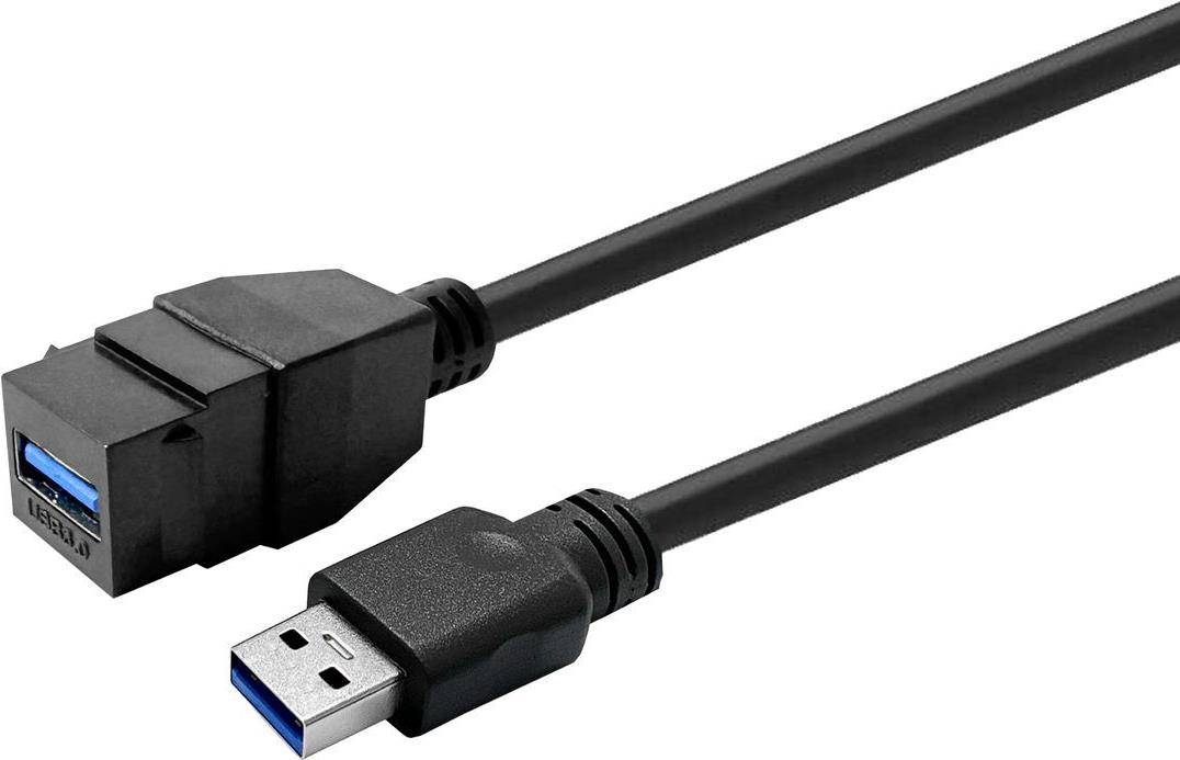VivoLink Keystone Black USB3.0 A-Female to A-Male (PROKEYUSB3AFM3B)