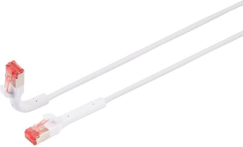 Ein weißes USB-Ladekabel mit einem sichtbaren Stecker an einem Ende.