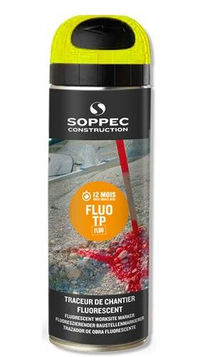 Eine Dose Soppec Konstruktions-Fluoreszenzmarkierfarbe mit der Bezeichnung „Fluo TP Fluo