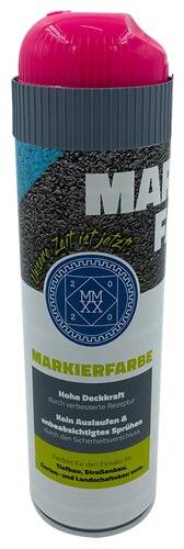 Eine blau-silberne Dose mit 'Markerfarbe' und 'MMXX' auf einem kreisförmigen Emblem. Dekorativer Text besagt 'Unsere Zeit ist jetzt'.