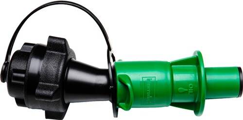 Grünes und schwarzes tragbares Elektrowerkzeug mit schwarzem angeschlossenem Kabel, auf weißem Hintergrund dargestellt.