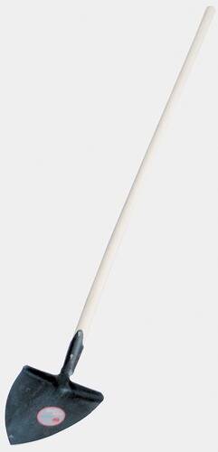 Ein weißer Stock mit schwarzem Griff, der häufig von Personen mit Sehbeeinträchtigungen zur Unterstützung bei der Navigation verwendet wird. Der Hintergrund ist einfach.