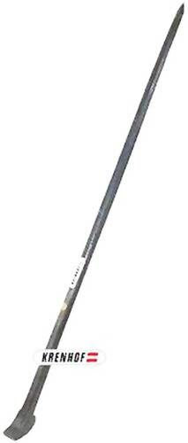 Ein langer, gerader Metallstab mit einem kleinen weißen Etikett in der Nähe des unteren Endes befestigt.