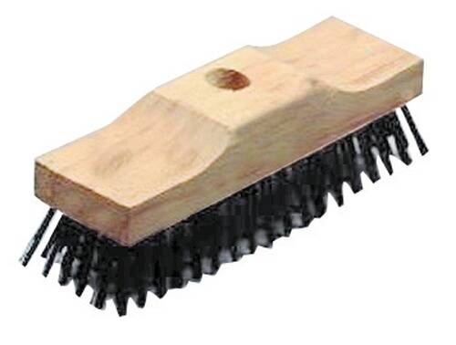 Stahldrahtschrubber mit Stielloch, 6-reihig, 220 mm, mit Stielloch