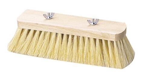 Teerbürste, Fibre, 6 x 17 Reihen, 225 mm, mit Flügelschrauben, Flachholz