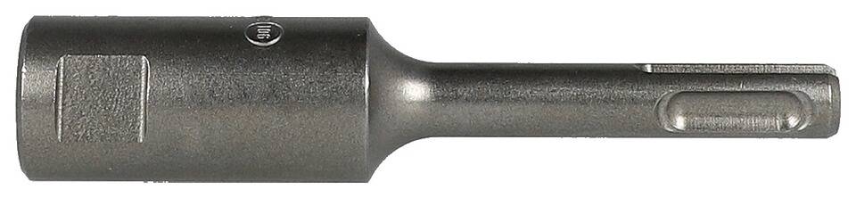 Ein Stahlkrähenfuß-Schraubenschlüssel-Adapter mit einer quadratischen Antriebsöffnung an einem Ende und einem U-förmigen Kopf am anderen Ende.