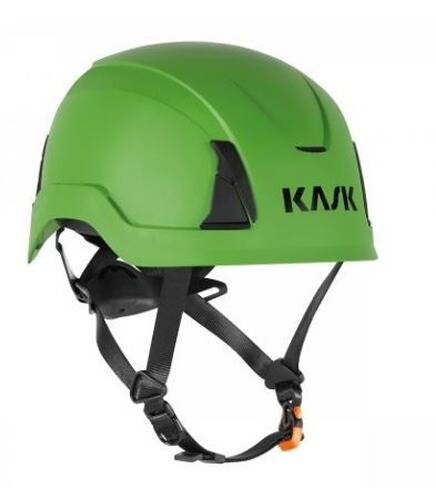 Grüner Schutzhelm mit verstellbaren Riemen und 