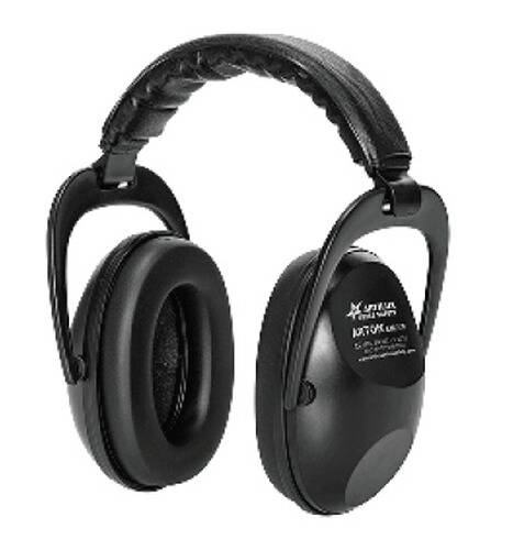 Schwarze Over-Ear-Gehörschutz-Ohrenschützer mit gepolstertem Kopfbügel, entwickelt zur Lärmreduzierung, mit elegantem, modernem Design.