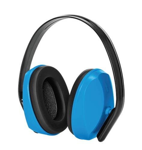 Blaue Kopfhörer mit Geräuschunterdrückung und schwarzem Kopfbügel, die entwickelt wurden, um Umgebungsgeräusche zu reduzieren und ein besseres Hörerlebnis zu bieten.