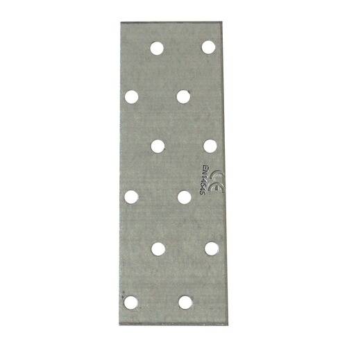 Metallverbindungsplatte mit mehreren Löchern zur Verstärkung von Holzverbindungen.