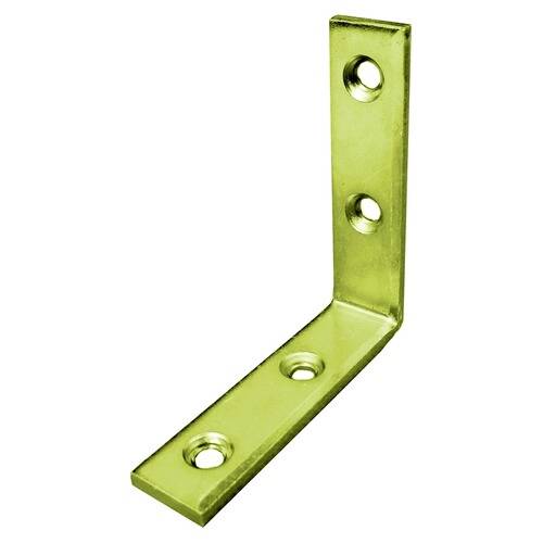 L-förmiges Metallwinkel mit vier Schrauchlöchern, typischerweise verwendet, um zwei Oberflächen im rechten Winkel zu verbinden.