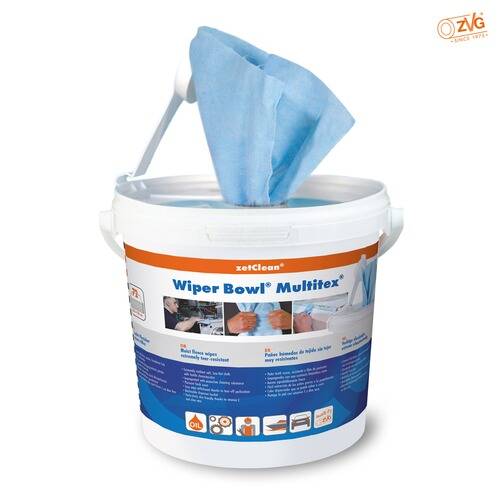 Behälter mit der Beschriftung „Wiper Bowl Multitex