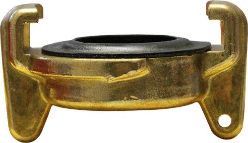 Goldfarbener und schwarzer mechanischer Dichtungsring, Seitenansicht mit kreisförmigem Design und Farbkontrast, verwendet in industriellen Anwendungen.