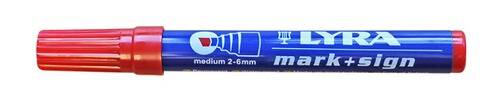 Blauer Marker mit Etikett: mittel 2–6 mm.