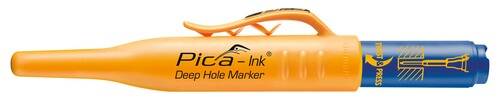 Oranger Stift mit schwarzem Text: „HRCA - Ink Hole Marker.