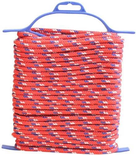 Universalseil auf Haspel Ø 6 mm x 20 mtr. lang,rot