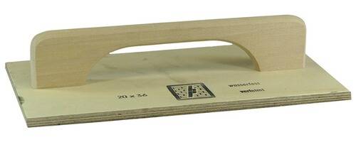 Ein Holzwerkzeug mit einer Griffaussparung, das zum Glätten von Beton entwickelt wurde.