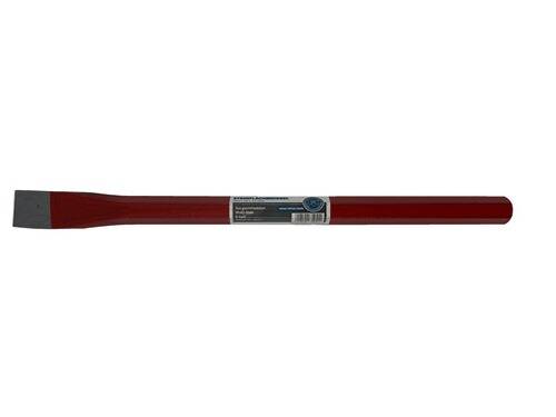 Ein roter Grabstahl mit flacher Meißelspitze, beschriftet mit „Kingfisher Professional