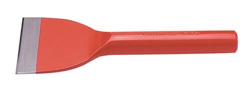 Ein roter Kunststoffspatula mit einer flachen, breiten Klinge und einem langen Griff, häufig zum Kochen und Backen verwendet.