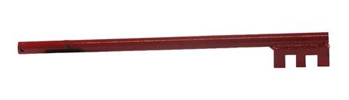 Ein roter Holzstift mit einem Radiergummi an einem Ende.