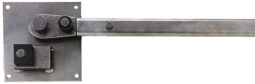 Eine Nahaufnahme einer strukturierten Metalloberfläche mit einer sichtbaren Schraube auf der linken Seite.