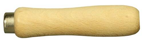 Ein leichter Holzwalzengriff, der darauf hindeutet, dass er Teil eines Küchengeräts sein könnte, das zum Ausrollen von Teig beim Kochen oder Backen verwendet wird.