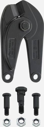 Eine Nahaufnahme eines schwarzen Metallwerkzeugs mit zwei Zinken, von denen jede am Ende ein rundes Loch hat, möglicherweise zur Befestigung oder Einstellung.