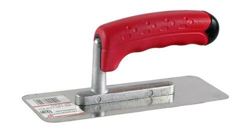 Ein Handspachtel mit rotem Kunststoffgriff, entwickelt zum Glätten von Oberflächenfinish.