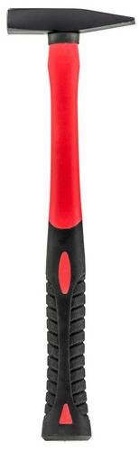 Eine kleine rot-schwarze Taschenlampe mit gummiertem Griff.