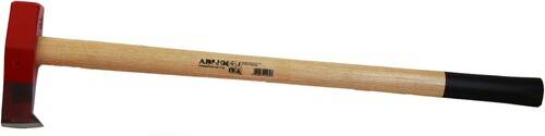 Ein Holzbaseballschläger mit sichtbarem Markenlogo und auf dem Griff aufgedruckten Produktdetails.