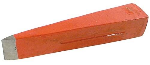 Ein orangefarbener Türstopper-Keil, Schrägansicht, zeigt seine abgeschrägte Oberfläche, die verhindert, dass eine Tür zugeht.