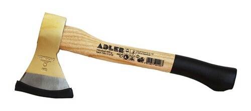 Holzgriff eines Hammers mit der Marke „ADLER