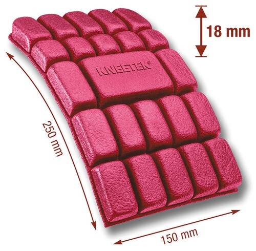 Rotes, flexibles Pad mit gitterartigen Segmenten, beschriftet mit 