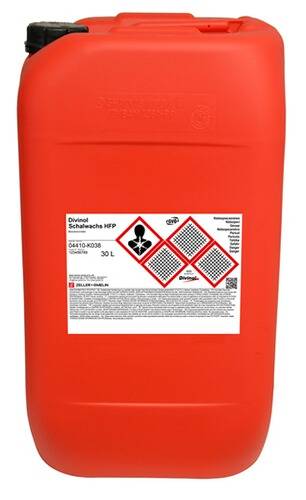 Ein roter Behälter mit der Aufschrift „Divinol Schalnachs HFP