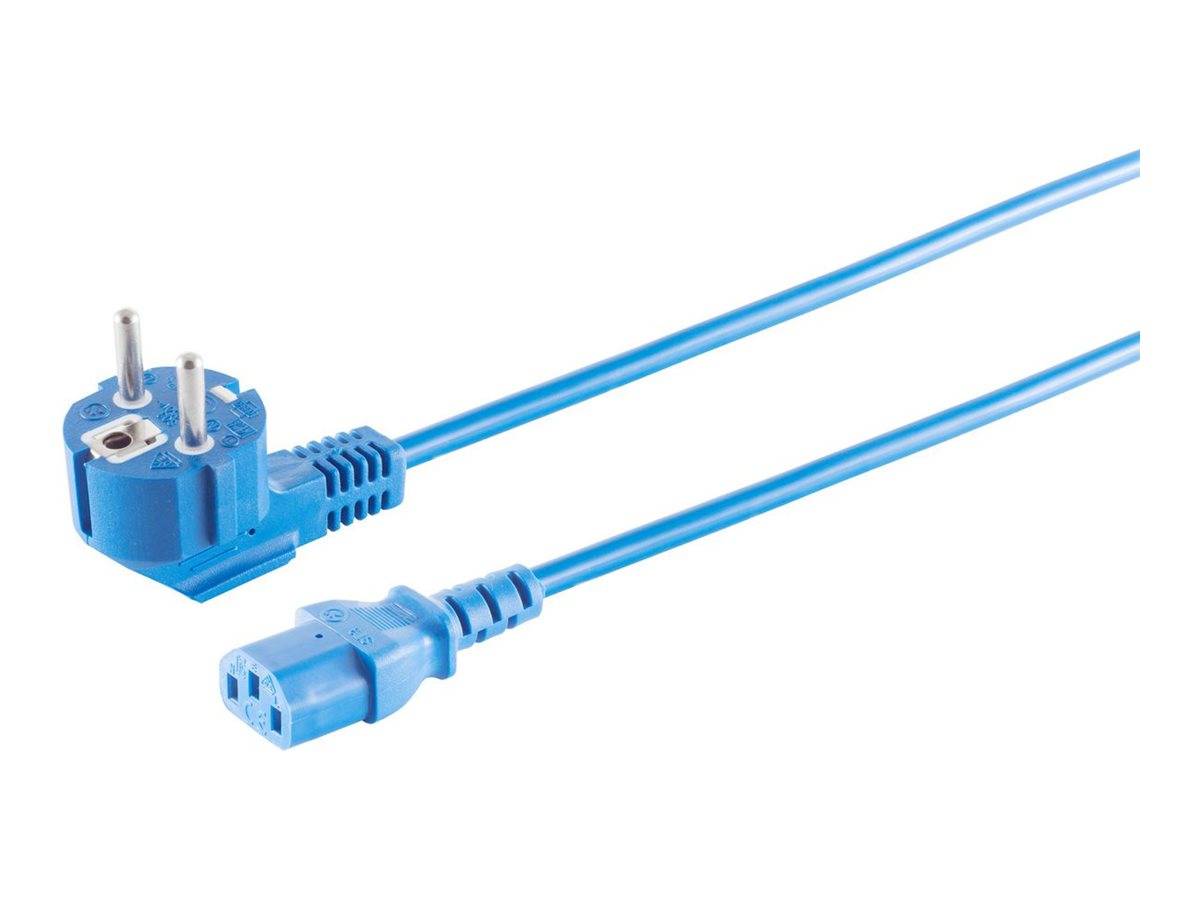 MicroConnect Stromkabel - Typ F/E (M) gewinkeltzu power IEC 60320 C13 gerade -