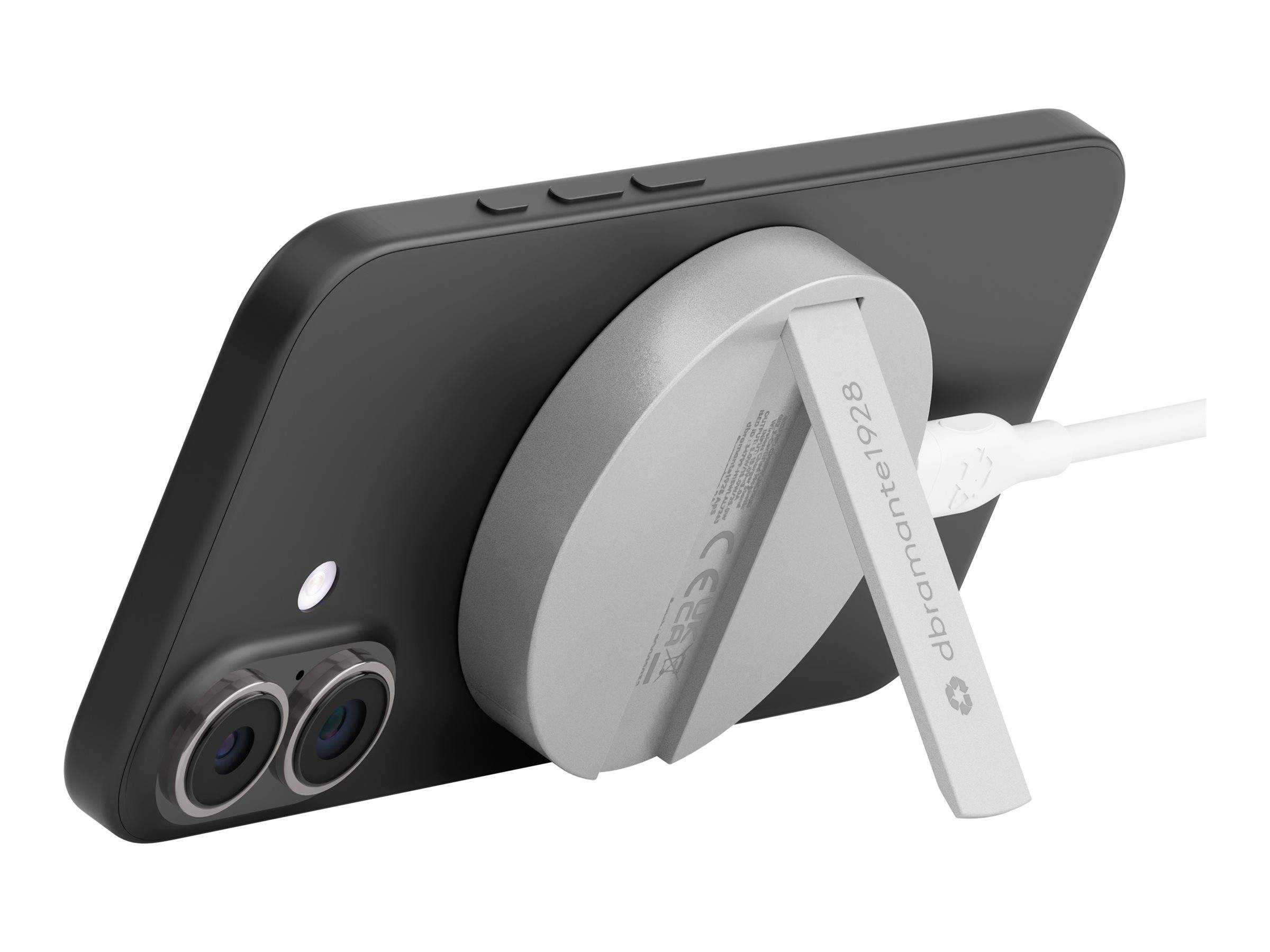 dbramante1928 re-charge - Kabelloses Ladegerät - mit Ständer, mit Qi2 - ALU - 25