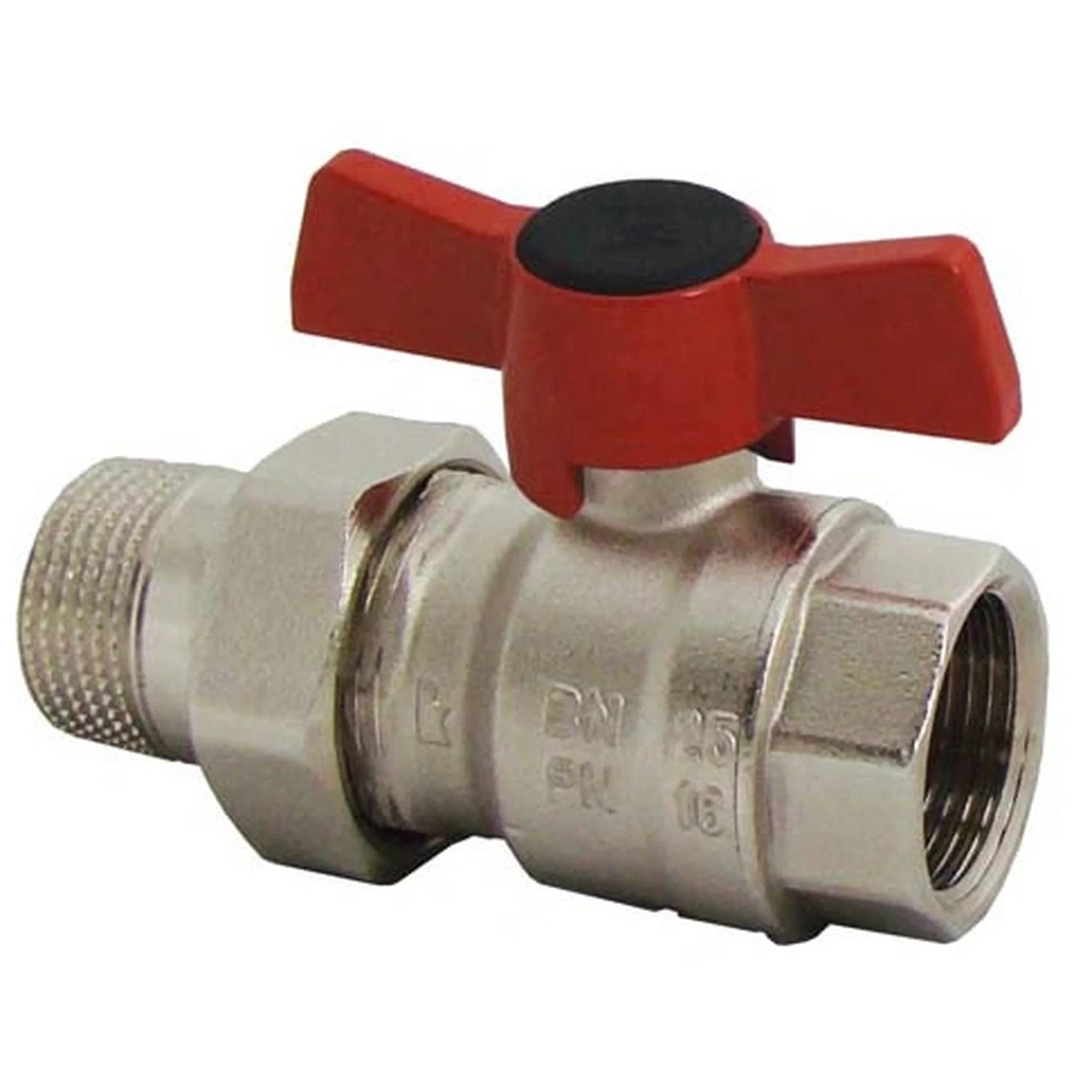 Herz Kugelhahn, Knebelgriff, 3/4" Muffe, Anschlussnippel, 1 Stk.