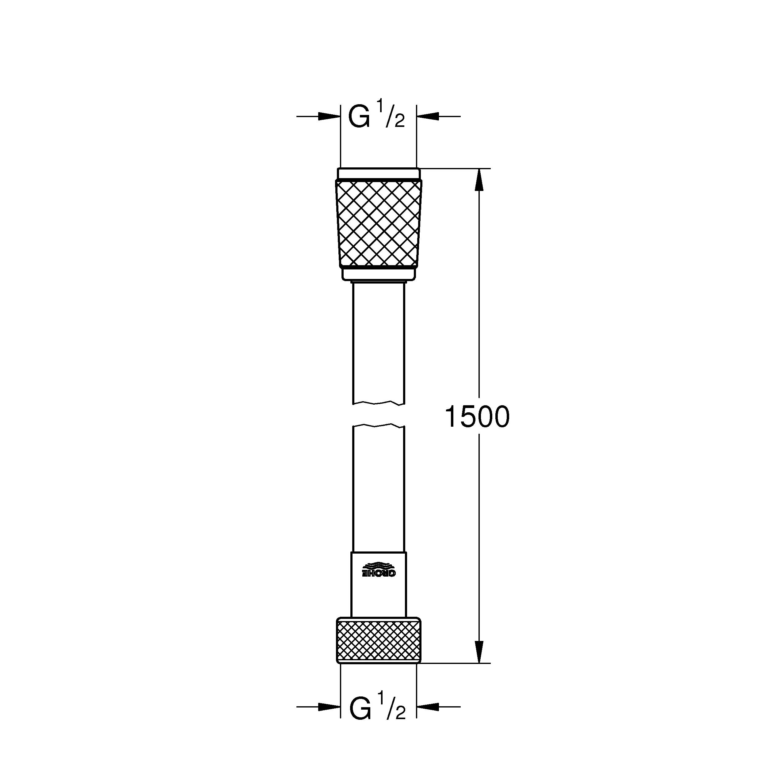 Grohe Brauseschlauch Relexaflex 28151_2, 1.500 mm, Universalanschluss 1/2'' x 1/2'', chrom, 1 Stk.